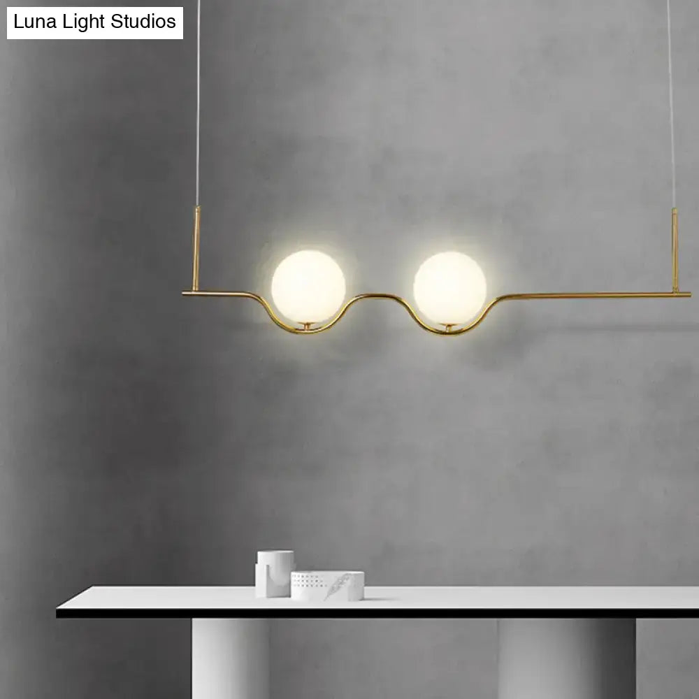 Brass White Glass Pendant