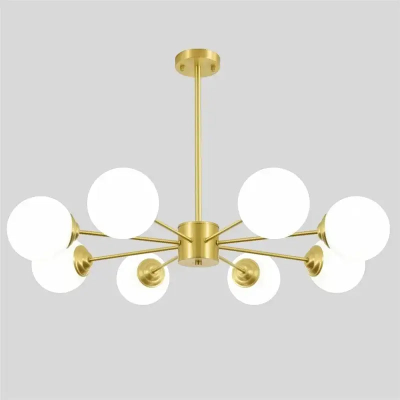 Glass Ball Brass Chandelier