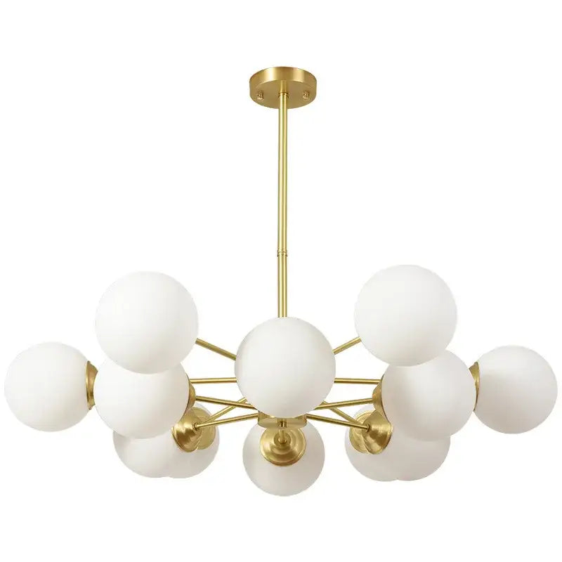 Glass Ball Brass Chandelier