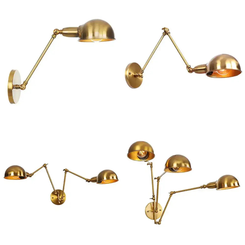 Brass Adjustable 2-Light Wall Sconce 30cm