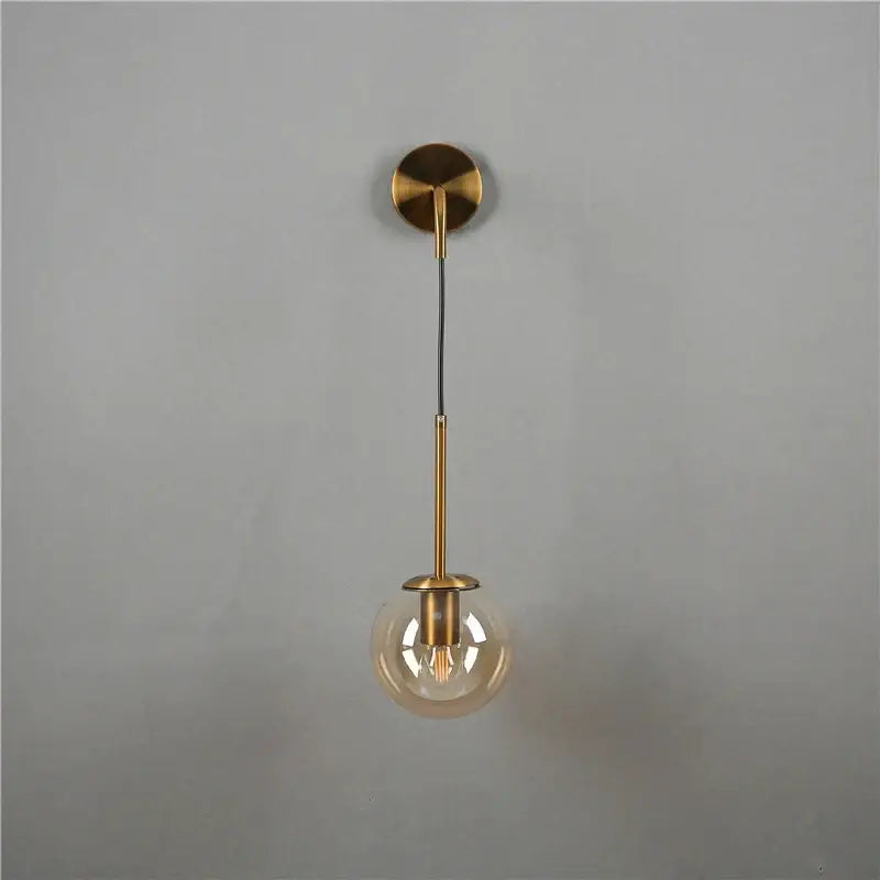 Amber Glass Ball Wall Lamp