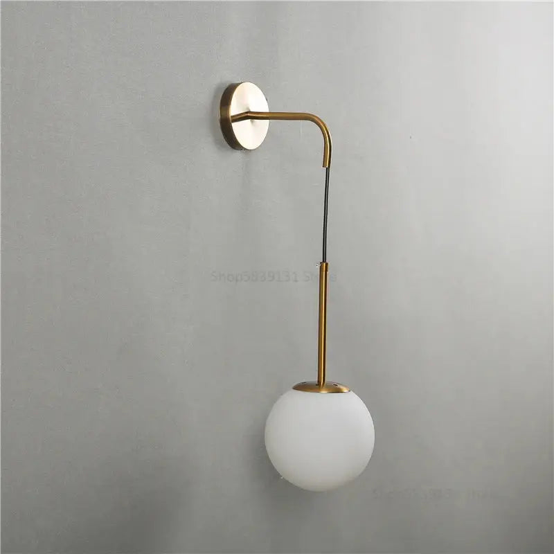 Amber Glass Ball Wall Lamp