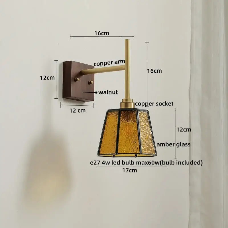 Copper Glass LED Wall Sconce