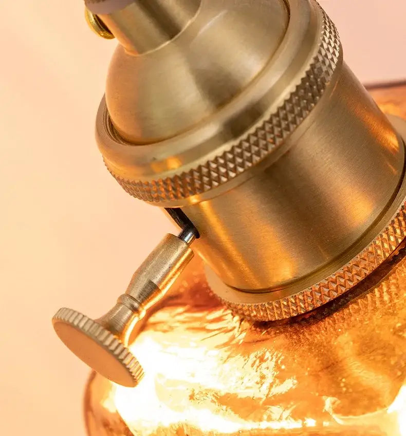 Amber Glass Copper-Built Wall Lamp