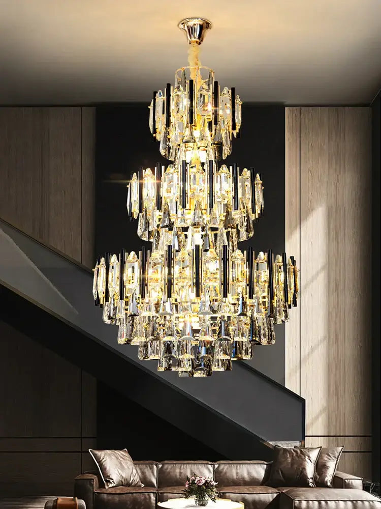 Brass Crystal Villa Chandelier