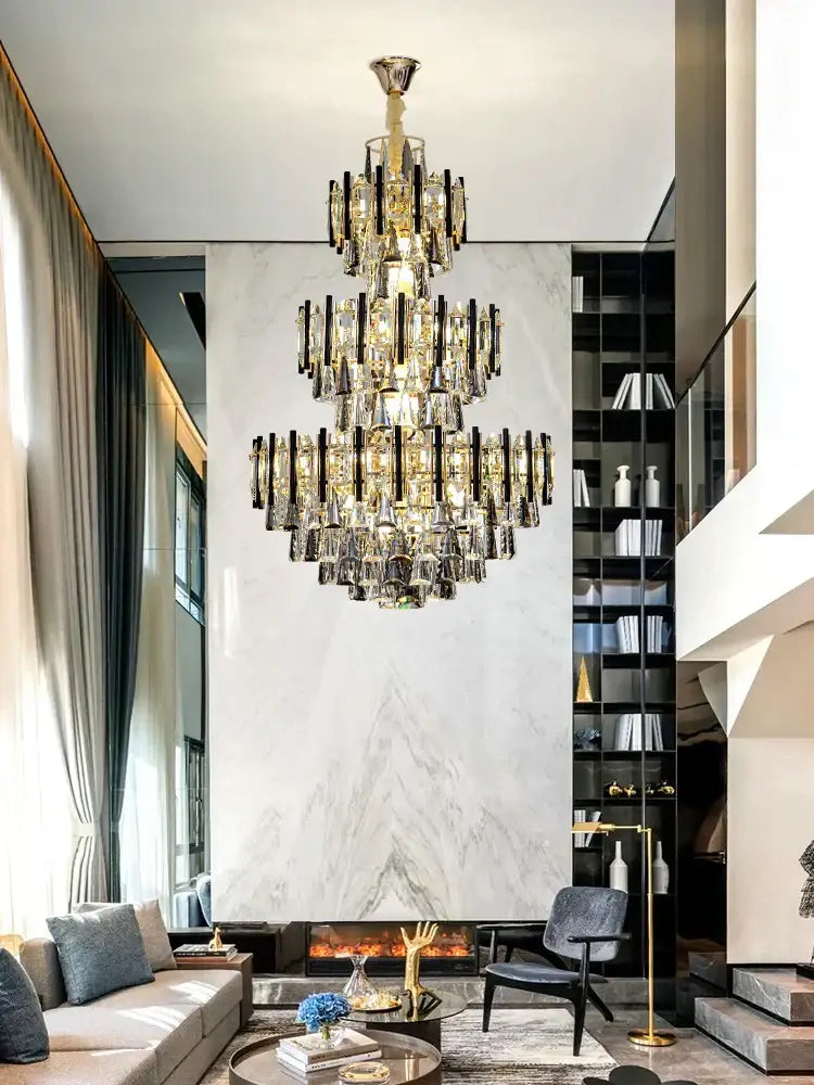 Brass Crystal Villa Chandelier