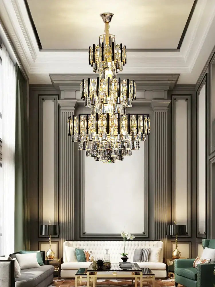 Brass Crystal Villa Chandelier