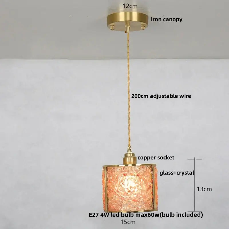 Blue Crystal 3-Head Kitchen Pendant Light