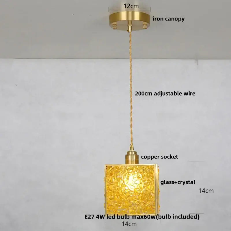 Blue Crystal 3-Head Kitchen Pendant Light