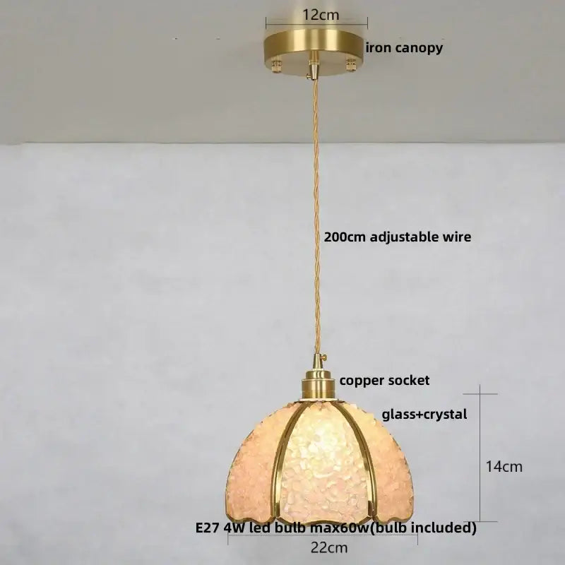 Blue Crystal 3-Head Kitchen Pendant Light