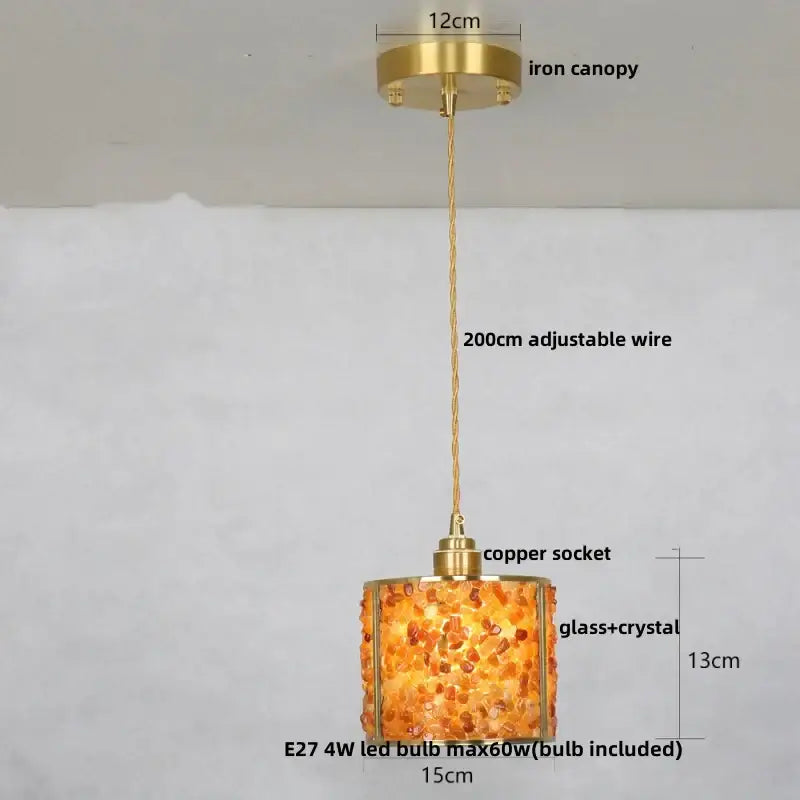 Blue Crystal 3-Head Kitchen Pendant Light