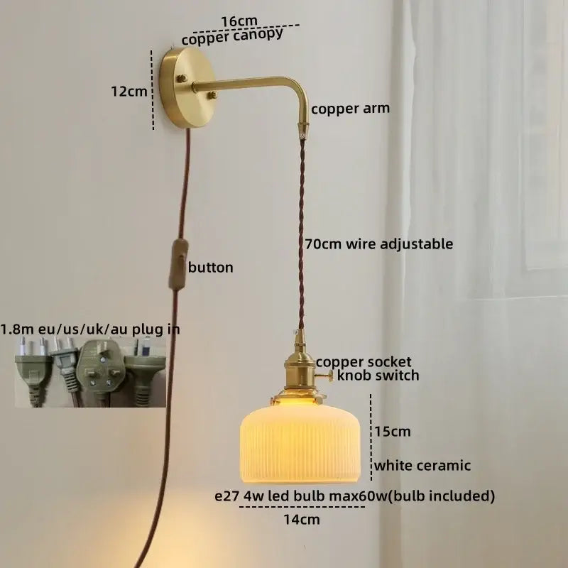 Ceramic Copper Wall Sconce