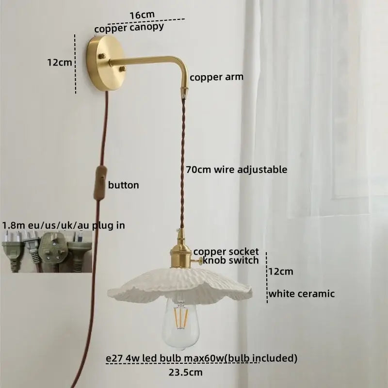 Ceramic Copper Wall Sconce