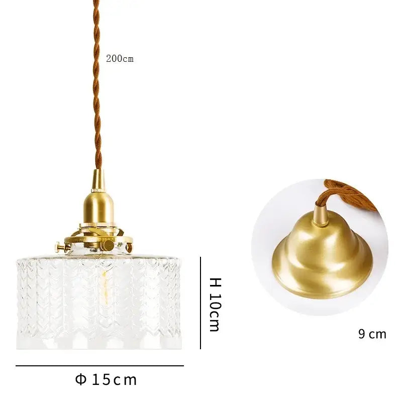 Brass Glass LED Copper-Finish Pendant