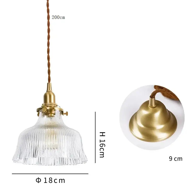 Brass Glass LED Copper-Finish Pendant
