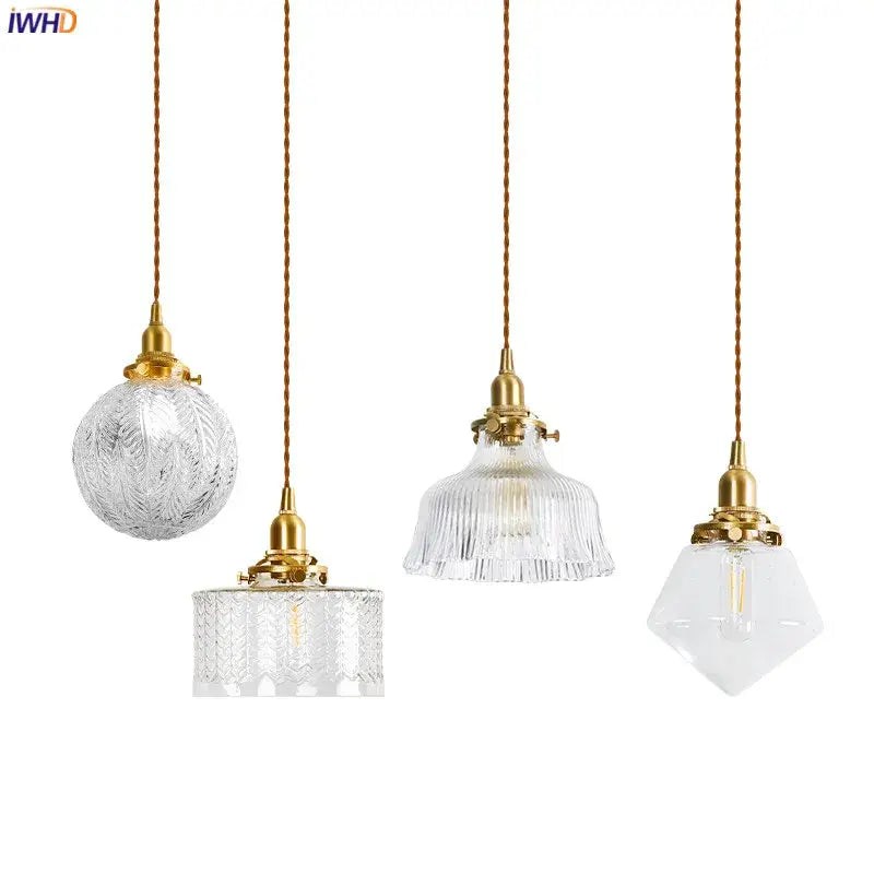 Brass Glass LED Copper-Finish Pendant