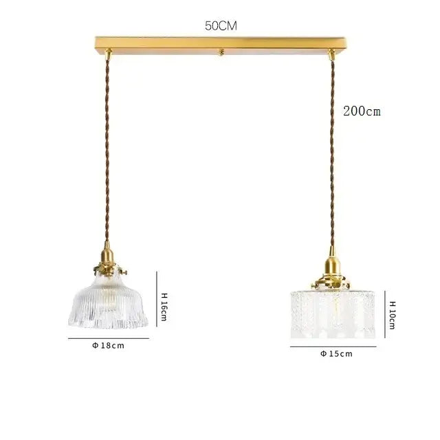 Brass Glass LED Copper-Finish Pendant