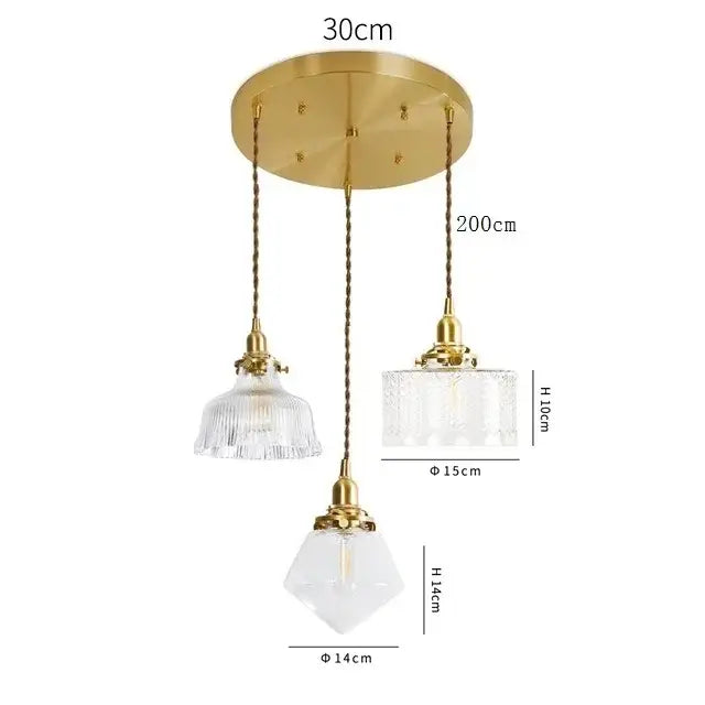 Brass Glass LED Copper-Finish Pendant
