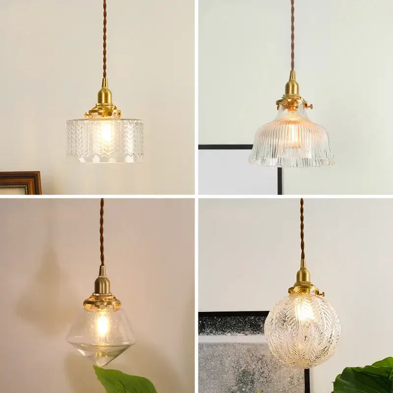 Brass Glass LED Copper-Finish Pendant