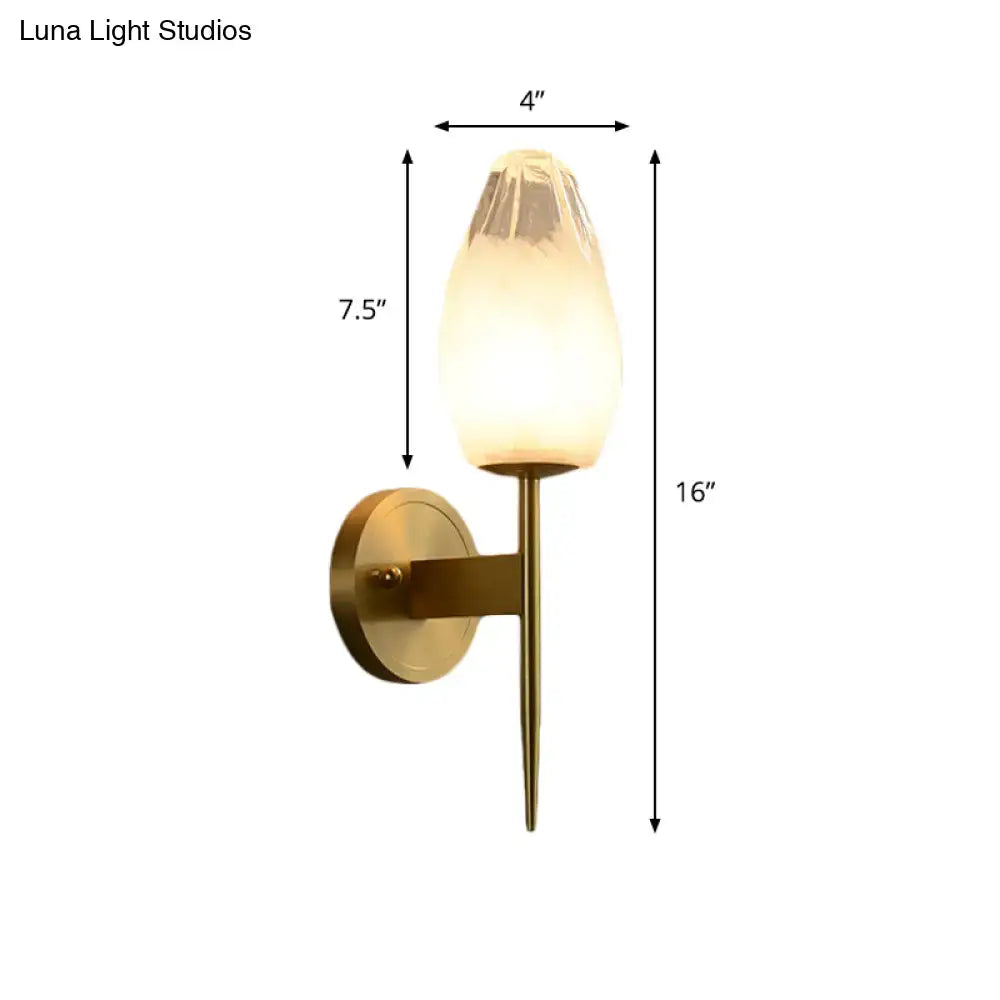 Brass Glass Post-Modern Wall Sconce