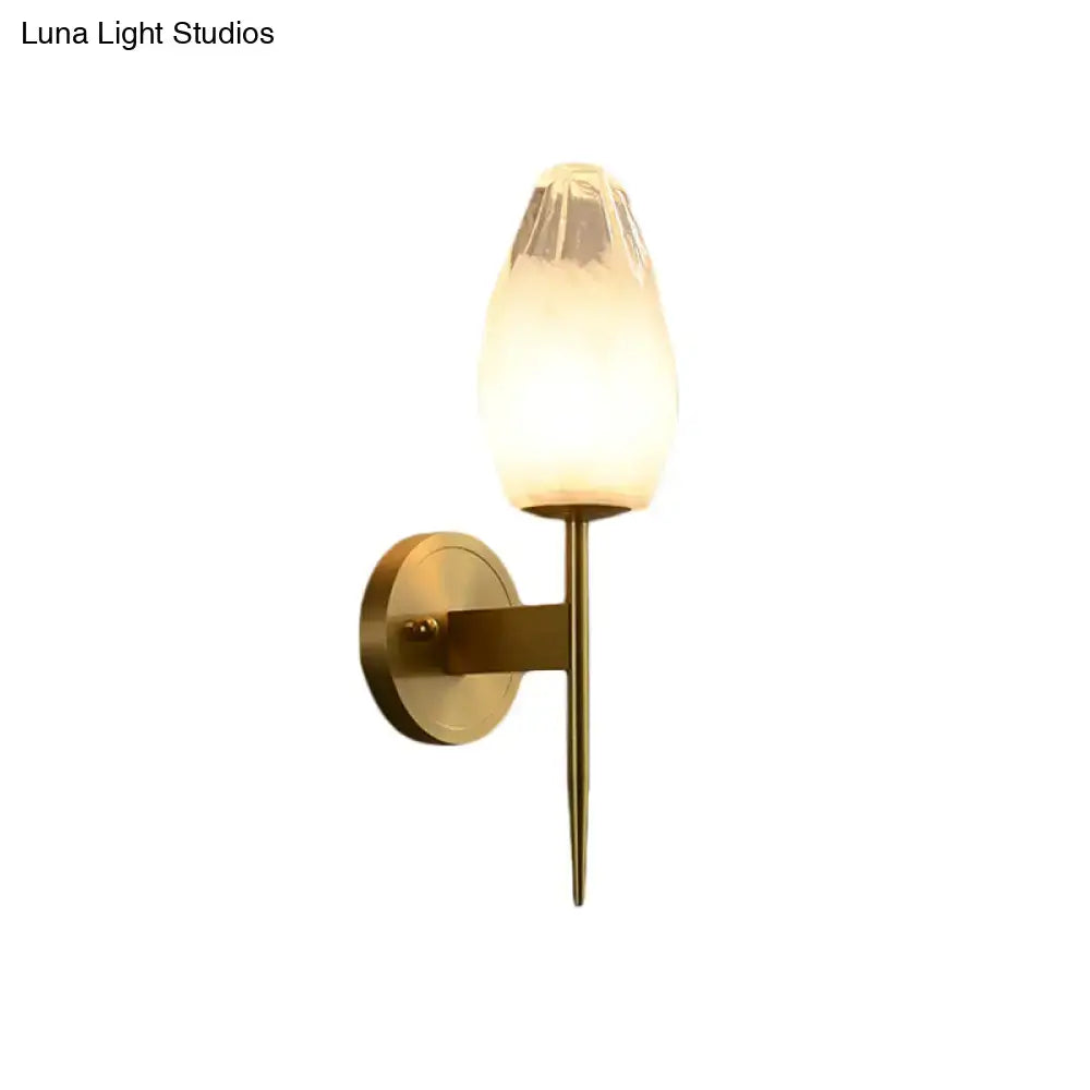 Brass Glass Post-Modern Wall Sconce