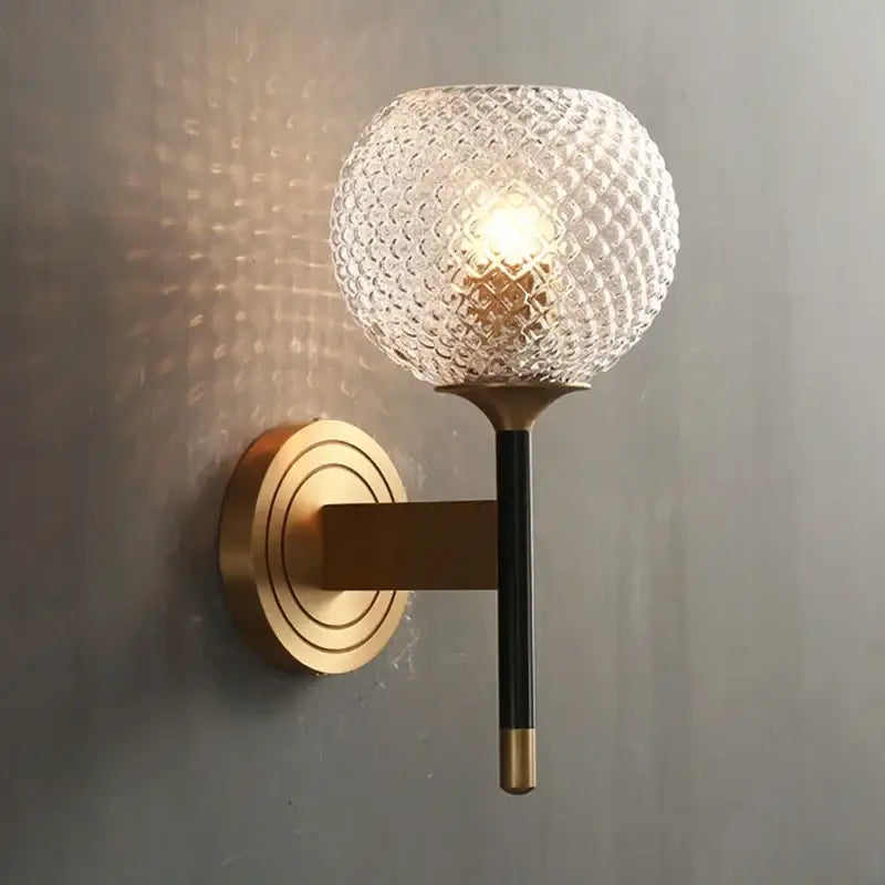 Copper Wooden Wall Sconce