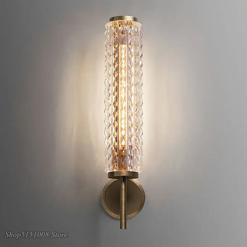 Crystal Copper Living Room Wall Sconce