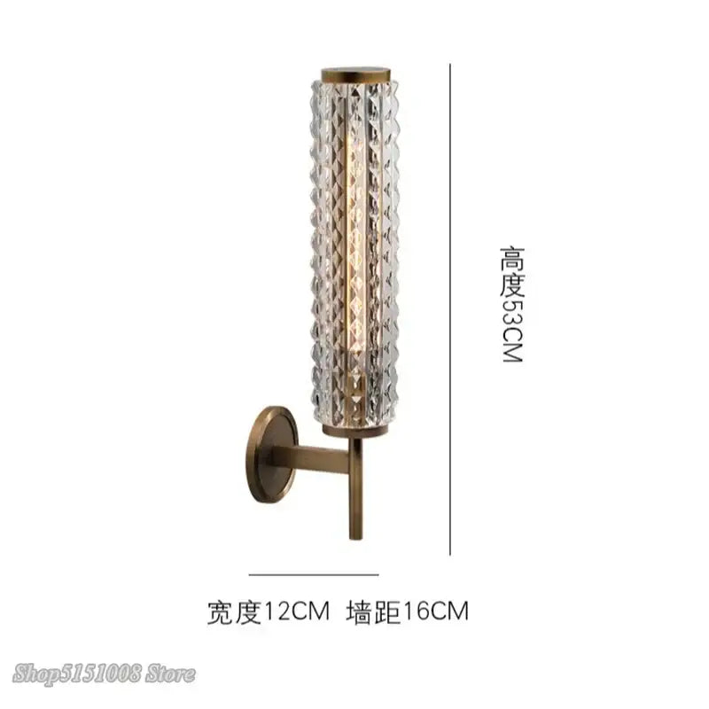 Crystal Copper Living Room Wall Sconce
