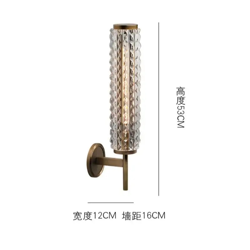 Crystal Copper Living Room Wall Sconce