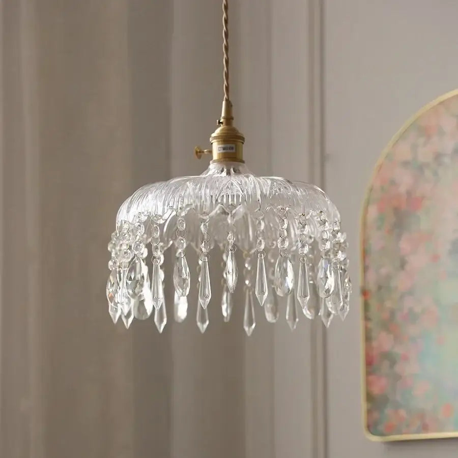 Crystal Glass 3-Head Dining Room Pendant Lamp