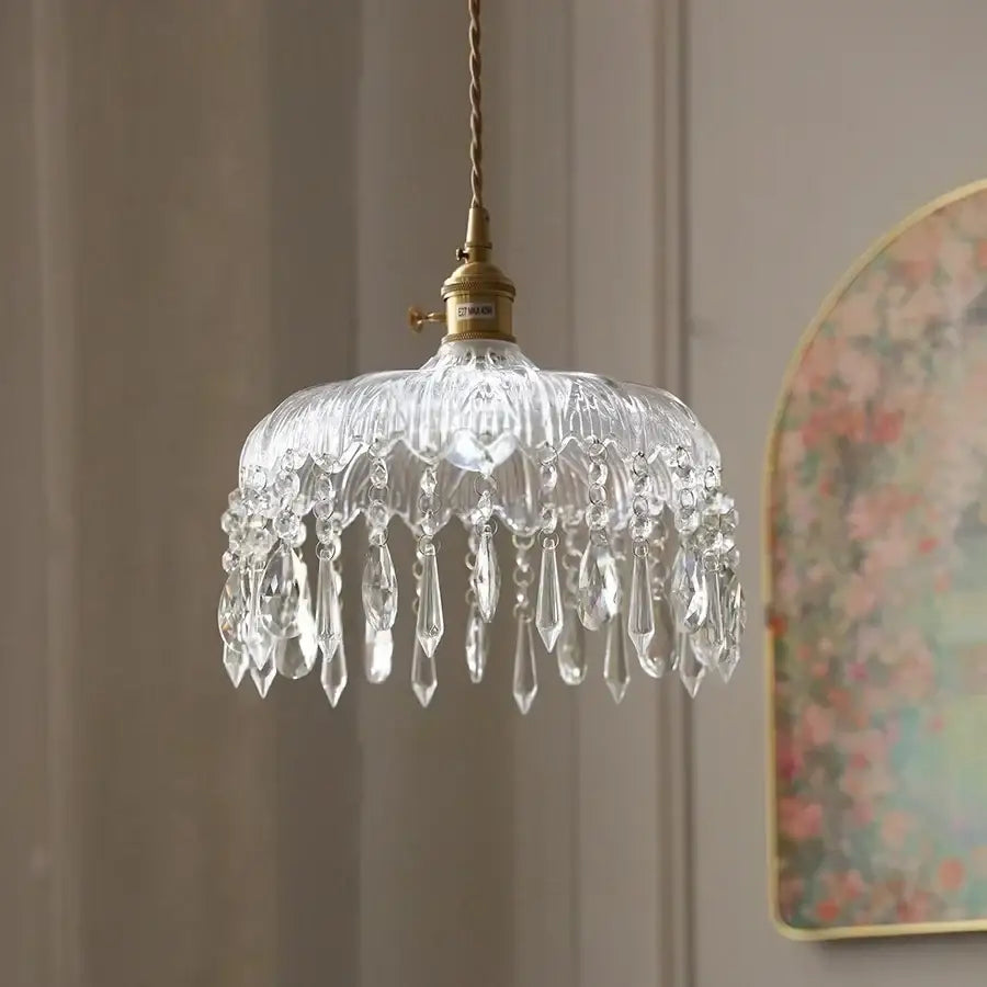 Crystal Glass 3-Head Dining Room Pendant Lamp