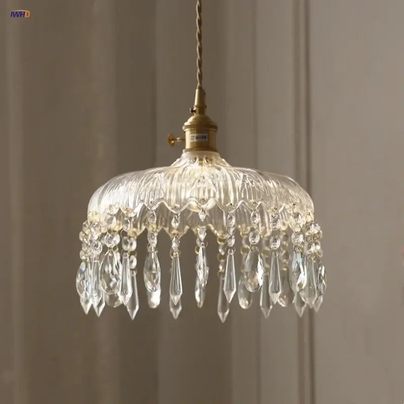 Crystal Glass 3-Head Dining Room Pendant Lamp