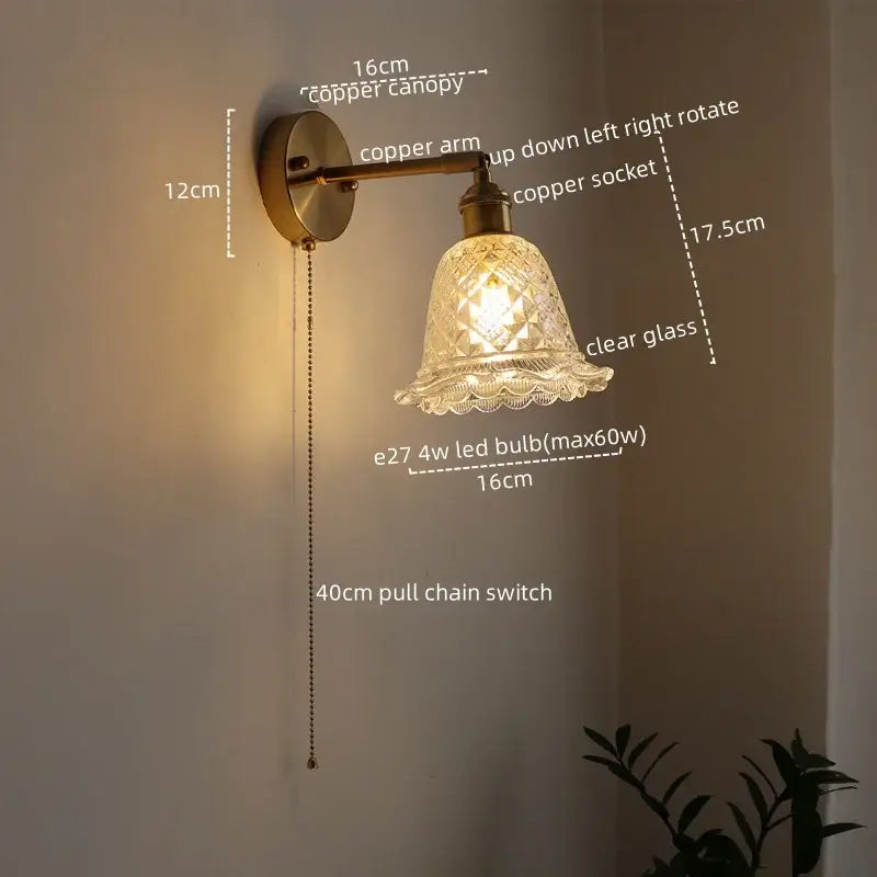 Crystal Brass Wall Lamp