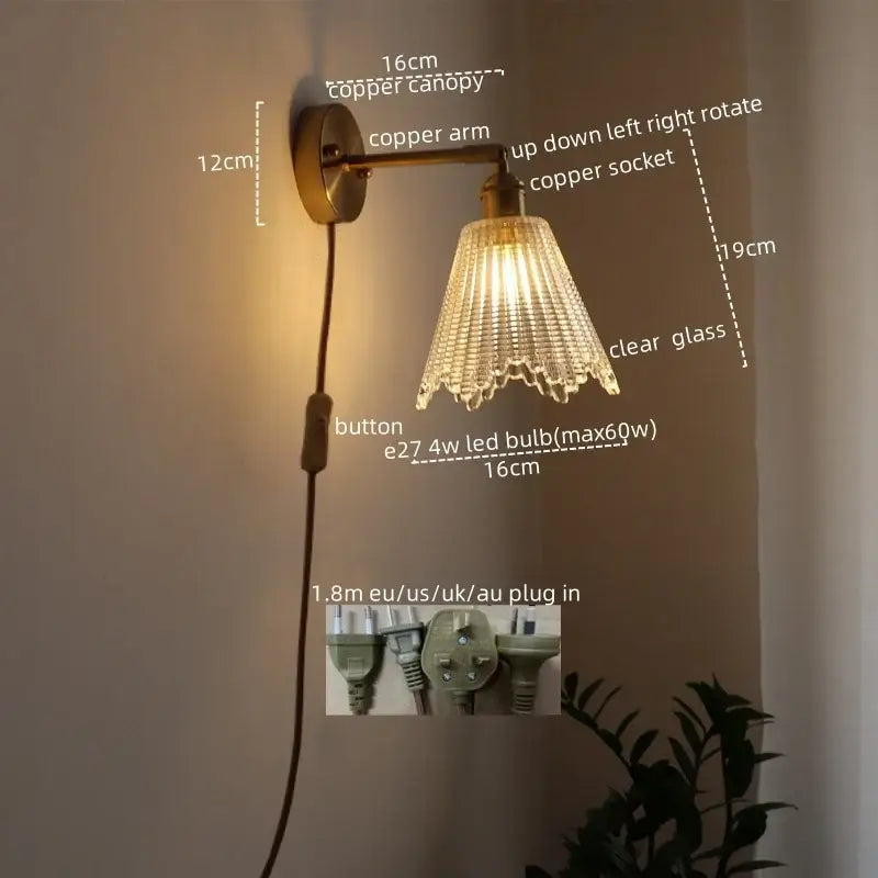 Crystal Brass Wall Lamp