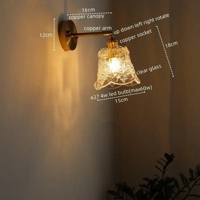 Crystal Brass Wall Lamp