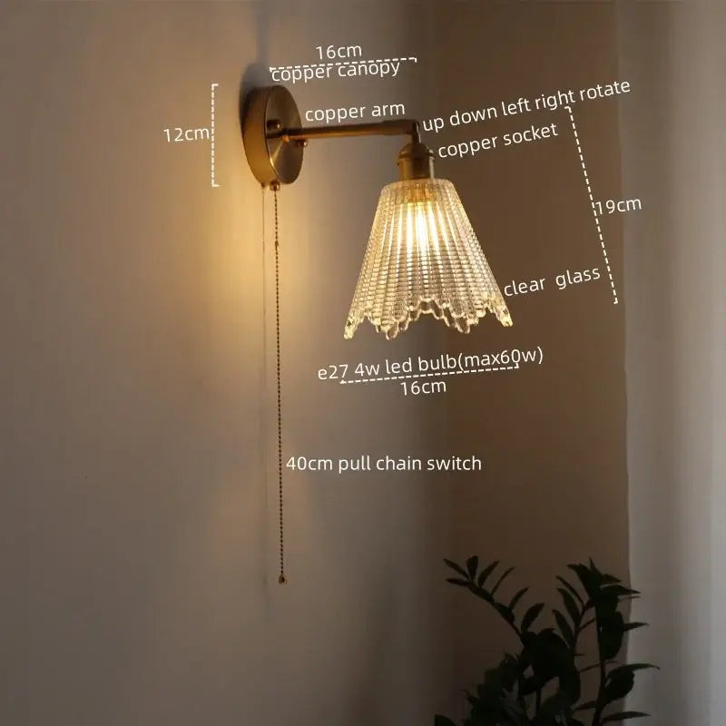 Crystal Brass Wall Lamp
