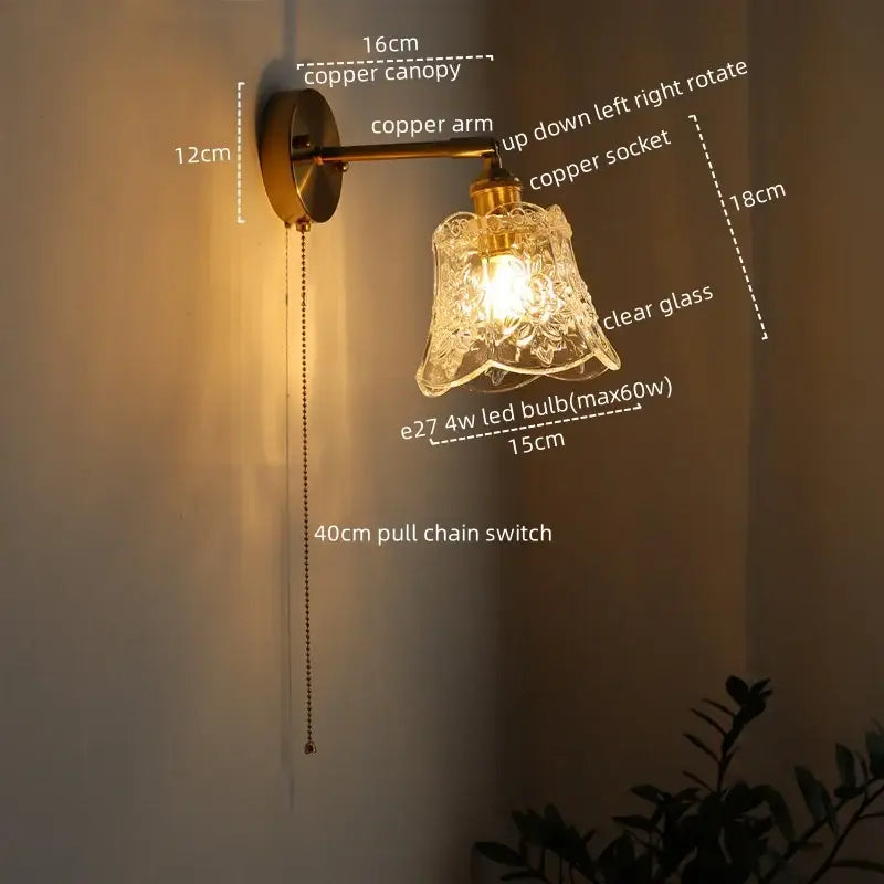 Crystal Brass Wall Lamp