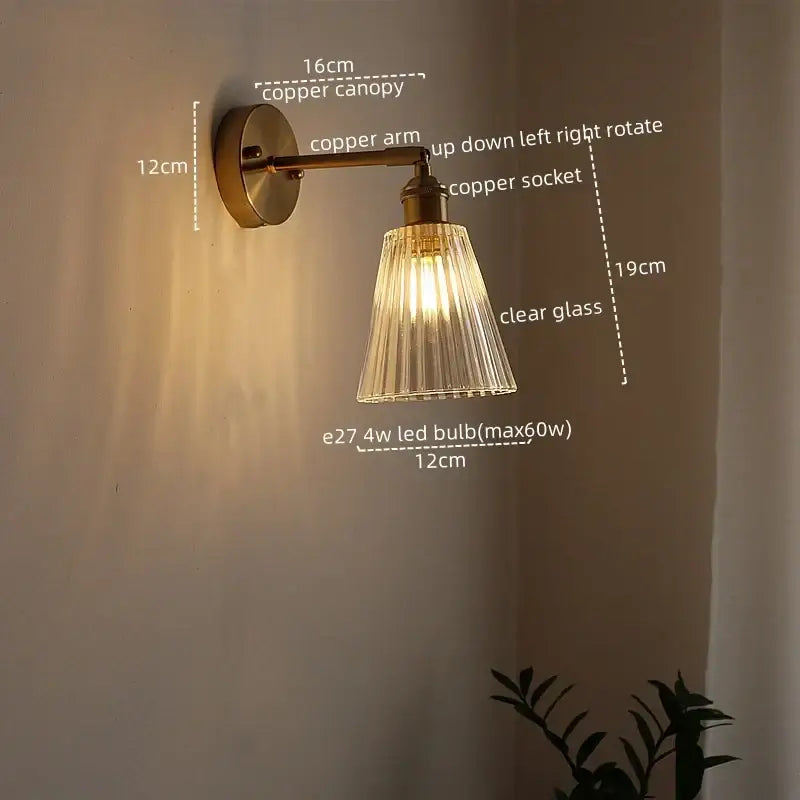 Crystal Brass Wall Lamp