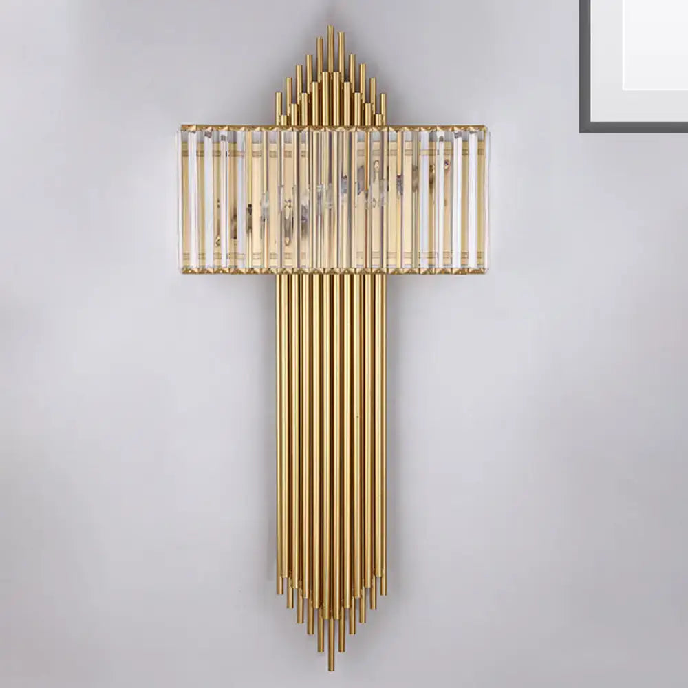 Brass Crystal Wall Sconce Two Size Options