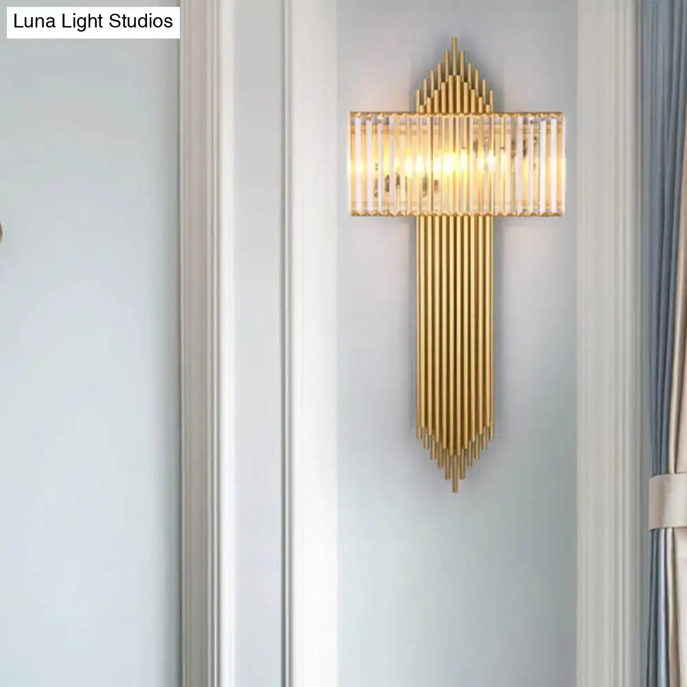 Brass Crystal Wall Sconce Two Size Options