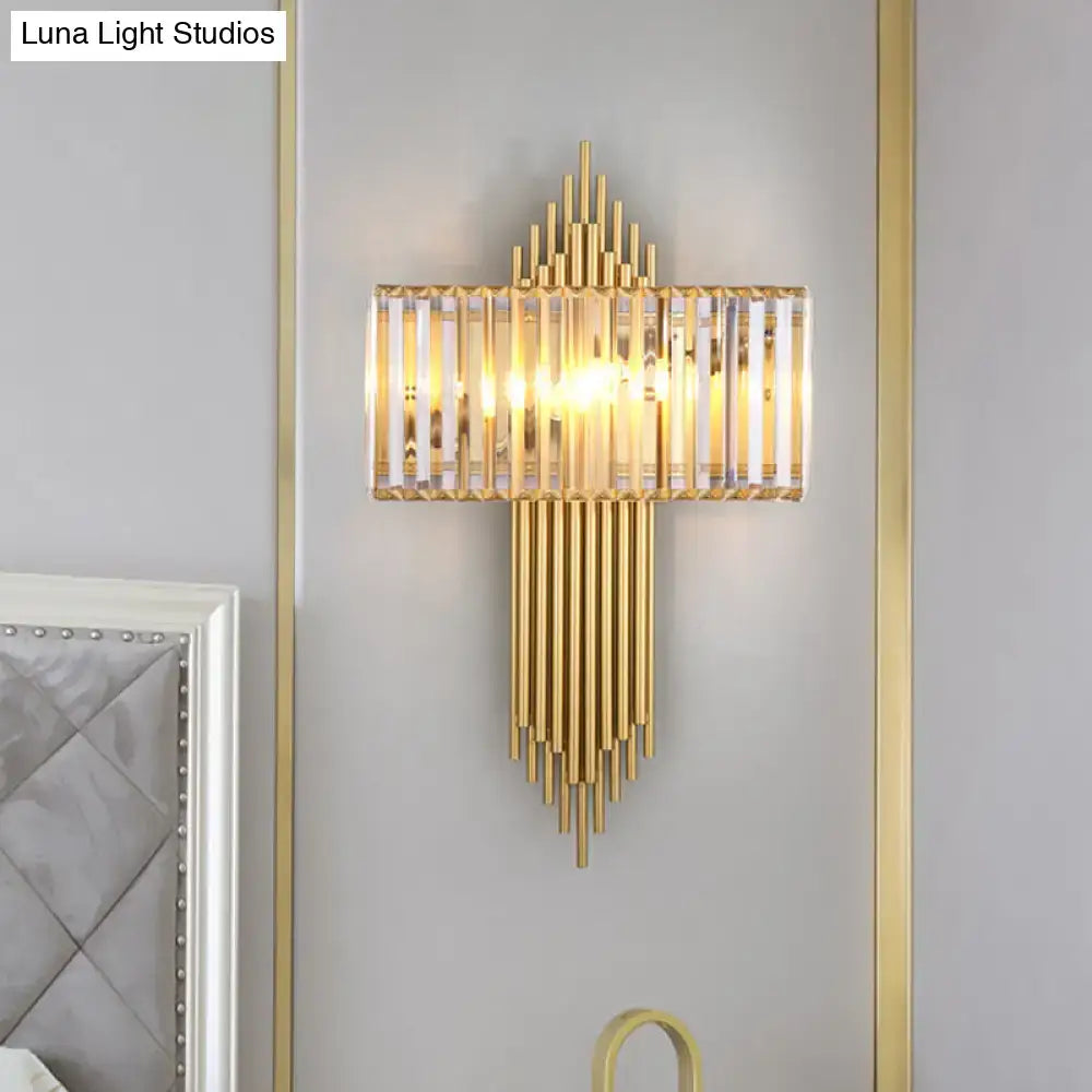 Brass Crystal Wall Sconce Two Size Options