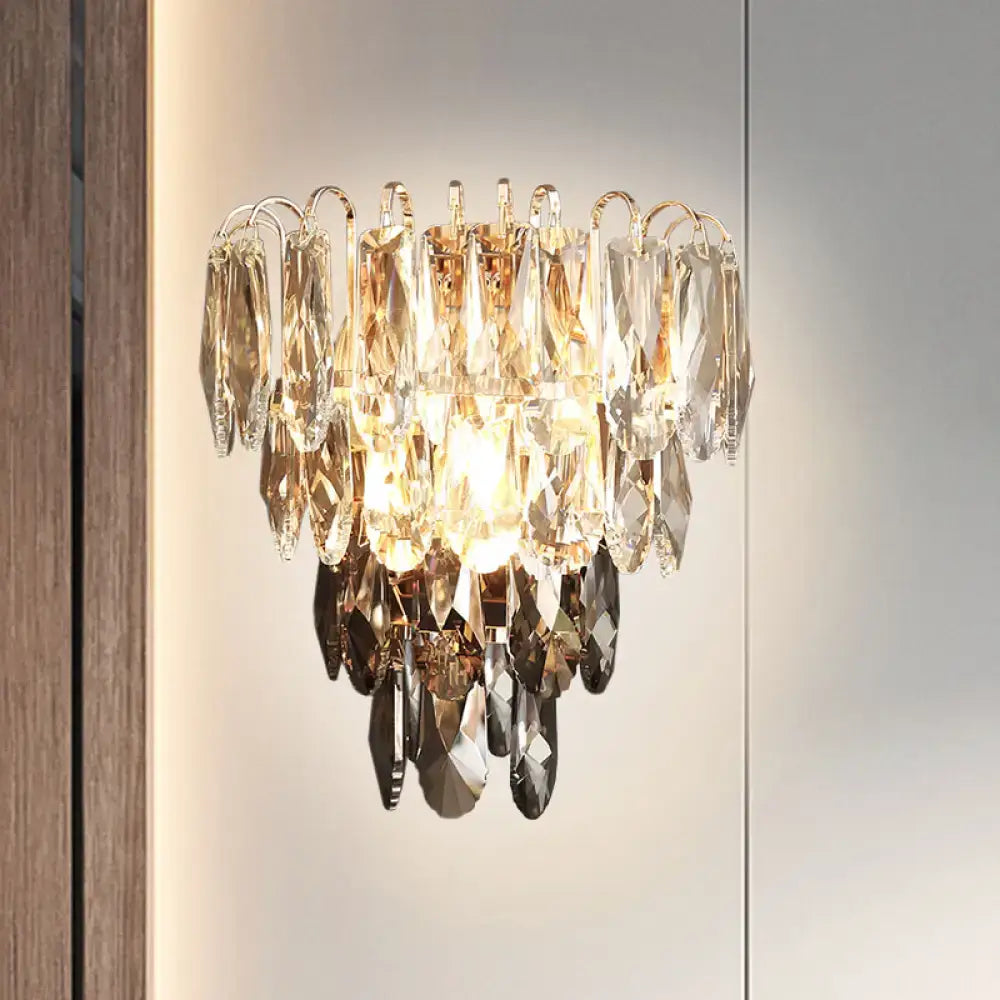 Crystal Tiered Wall Sconce