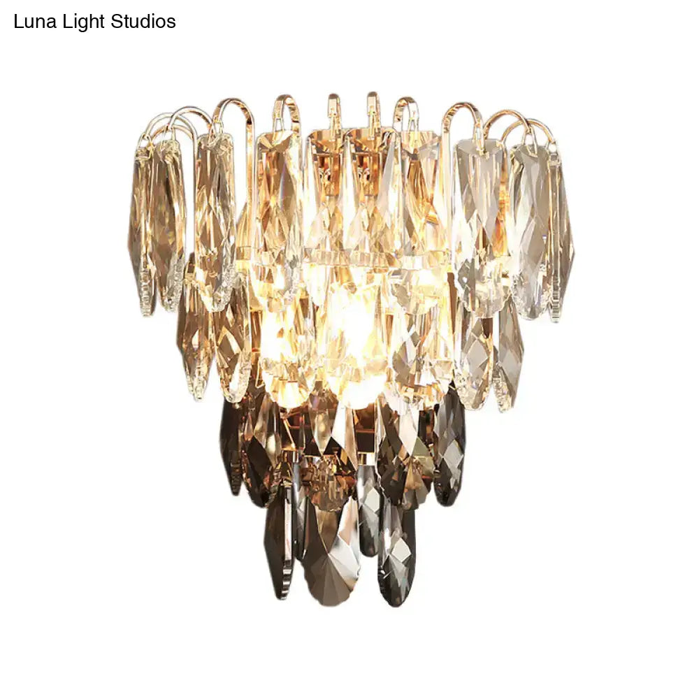 Crystal Tiered Wall Sconce