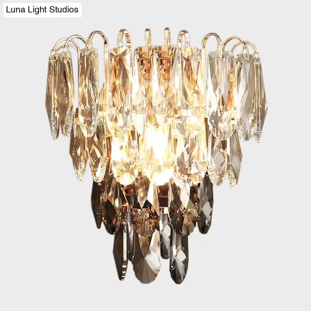 Crystal Tiered Wall Sconce