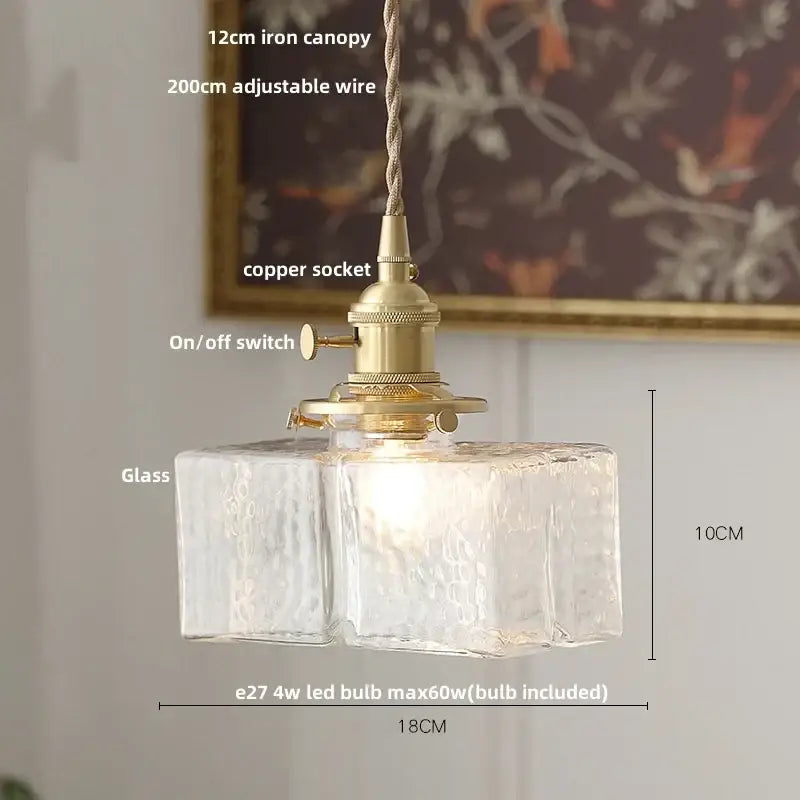 Brass Glass LED Pendant in Vibrant Colors