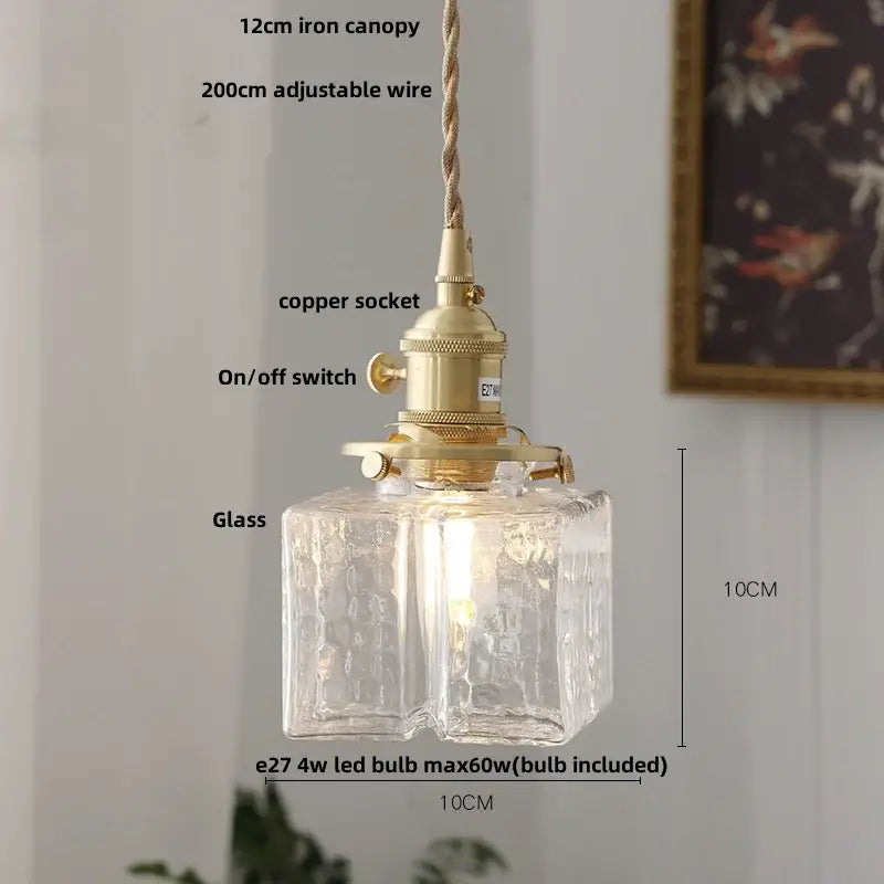 Brass Glass LED Pendant in Vibrant Colors