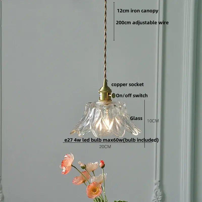 Brass Glass LED Pendant in Vibrant Colors
