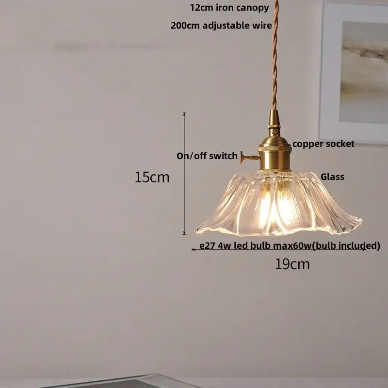 Brass Glass LED Pendant in Vibrant Colors
