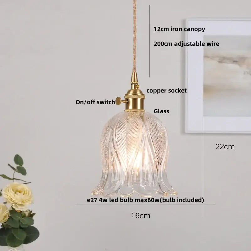 Brass Glass LED Pendant in Vibrant Colors