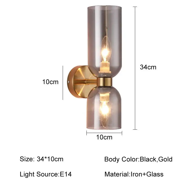 Glass Ball Bedroom Wall Lamp
